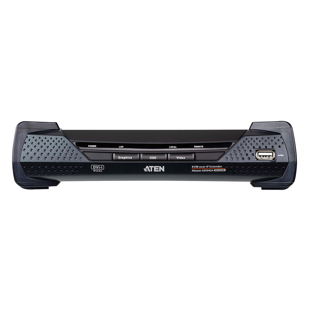 Receptor KVM IP | Dual Display USB | Baja Latencia | 1920 x 1200 60Hz | RS232