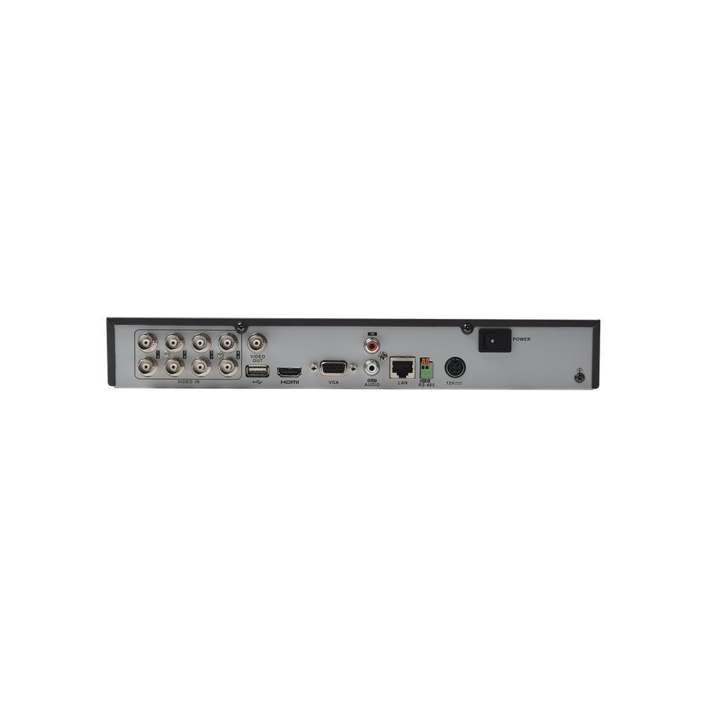 KIT TurboHD 1080p / DVR 8 Canales / 4 Cámaras Bala (exterior 2.8 mm) / 4 Cámaras Eyeball (exterior 2.8 mm) / Transceptores / Conectores / Fuente de Poder Profesional hasta 15 Vcc para Largas Distancias