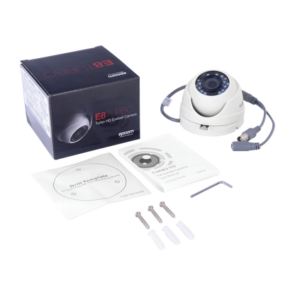 KIT TurboHD 1080p / DVR 8 Canales / 4 Cámaras Bala (exterior 2.8 mm) / 4 Cámaras Eyeball (exterior 2.8 mm) / Transceptores / Conectores / Fuente de Poder Profesional hasta 15 Vcc para Largas Distancias