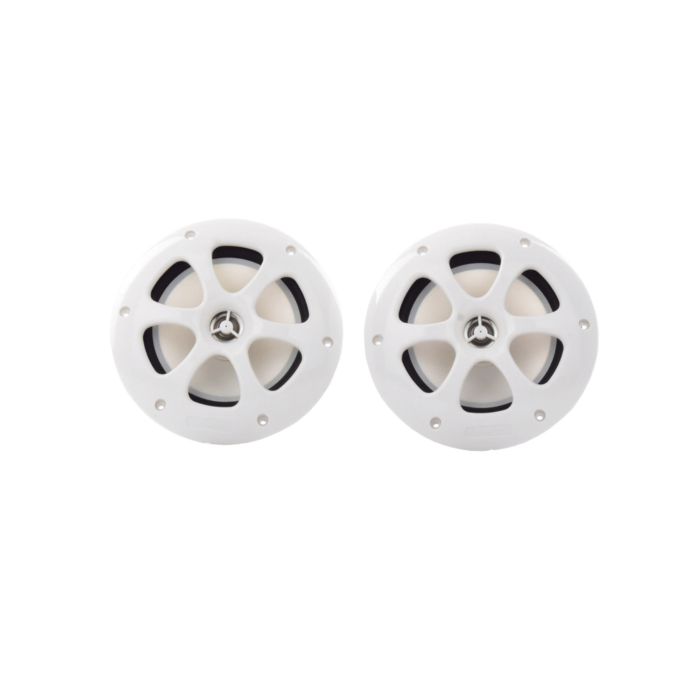 Par de altavoces fabricado en grado marinos en color blanco de 6.5"  de 100 W de entrada máxima
