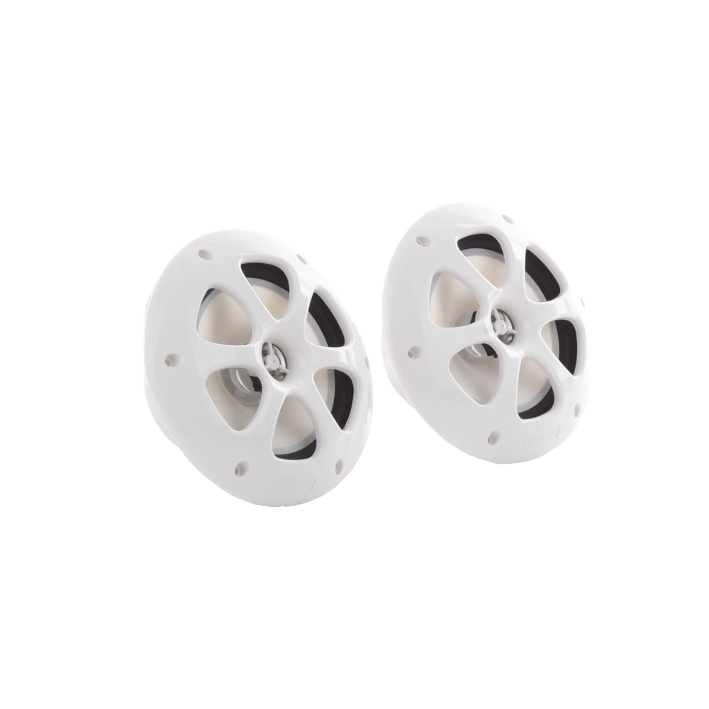 Par de altavoces fabricado en grado marinos en color blanco de 6.5"  de 100 W de entrada máxima