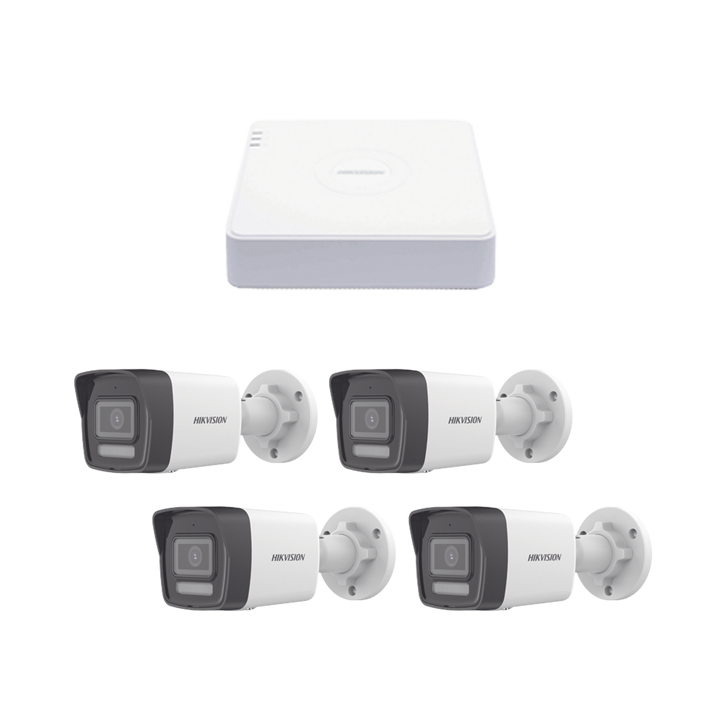 Kit IP 1080p (2 Megapixel) / NVR de 4 Canales con 4 Puertos PoE / 4 Cámaras IP Bala ColorVu Lite y Motion Detection 2.0 / Micrófono Integrado