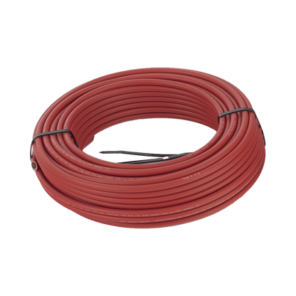Kit de 2 rollos de 100 metros de cable fotovoltaico de cobre, rojo y negro, calibre 10 AWG (6mm²), Tipo PV,  1000/2000 V y 120°C.