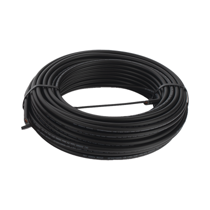 Kit de 2 rollos de 100 metros de cable fotovoltaico de cobre, rojo y negro, calibre 10 AWG (6mm²), Tipo PV,  1000/2000 V y 120°C.