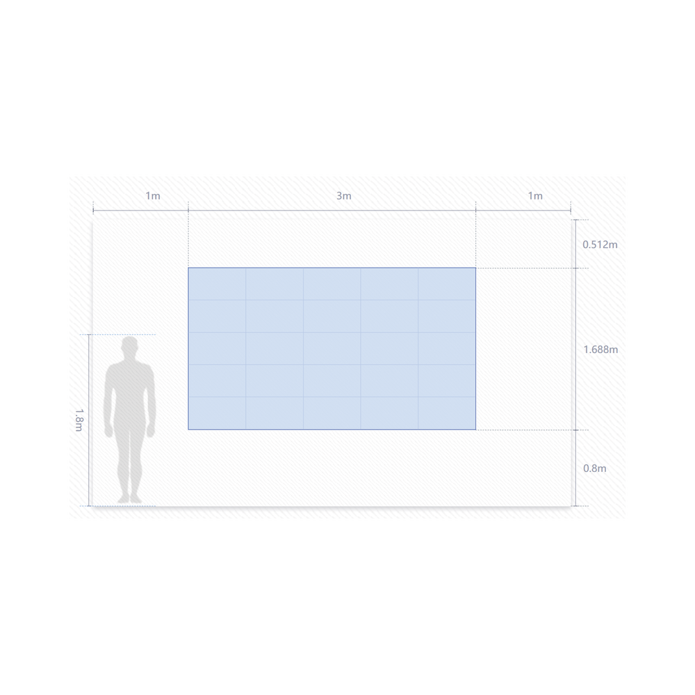 Kit de Videowall LED pitch 1.8 / 3.0 x 1.68 Metros / Diagonal 135" / Resolución 1600 x 900 / Instalación a Pared