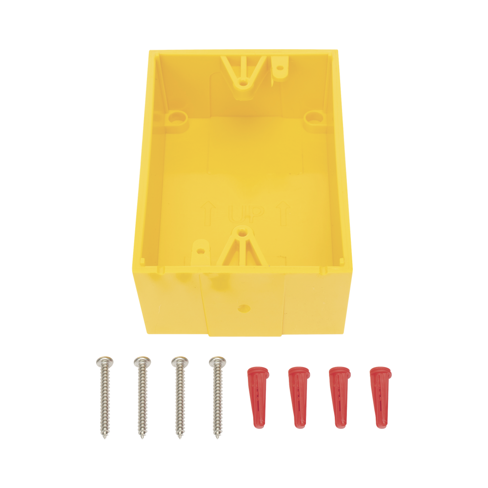 Caja trasera de montaje color amarillo para estaciones de parada STOPPER