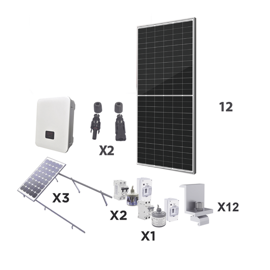 Kit Solar para InterconexiÃ³n de 5 KW de Potencia, 220 Vca con Inversor Cadena y Paneles Monocristalinos de 450 W