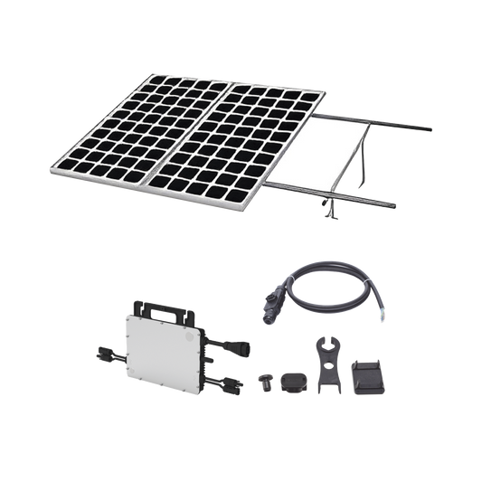 Kit Solar para Interconexión de 1.1 KW de Potencia Pico 220Vcc con Microinversor 1KW y 2 Módulos de 550 W (Incluye Montaje )