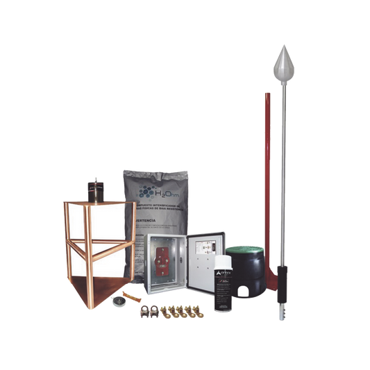 Kit Pararrayo con Accesorios para Protección de Diámetro de 200m.