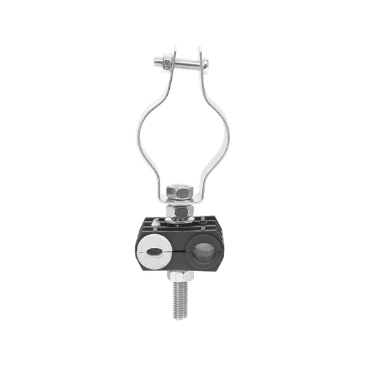 KIT de Un Sujetador de plástico para dos cables de 6 a 8 mm con todo y hardware de instalación en tubos de 1 1/4 in