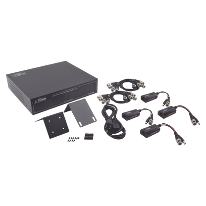 Kit de TRANSCEPTOR ACTIVO DE 8 CANALES / VIDEO+PODER en un solo Cable UTP / 150 metros en 4K, 200 metros en 5 MP/ Envía 36 Vcc y Recibe 12 Vcc / TODO INCLUIDO PARA RACK / Compatible con cámaras HD-TVI/CVI/AHD/CVBS / INSTALACIÓN LIMPIA