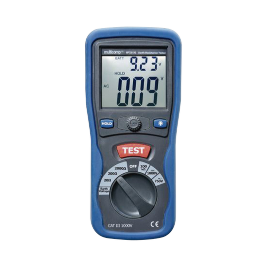 KIT de Medidor de Resistencia a Tierra Digital ( Terrómetro ), a 3 hilos  CAT III / 1000 V.