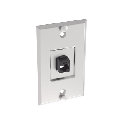 Placa de Pared Telefónica, Salida de 1 Puerto Keystone, con Jack Cat6 Estilo 110 de Impacto, de Acero Inoxidable