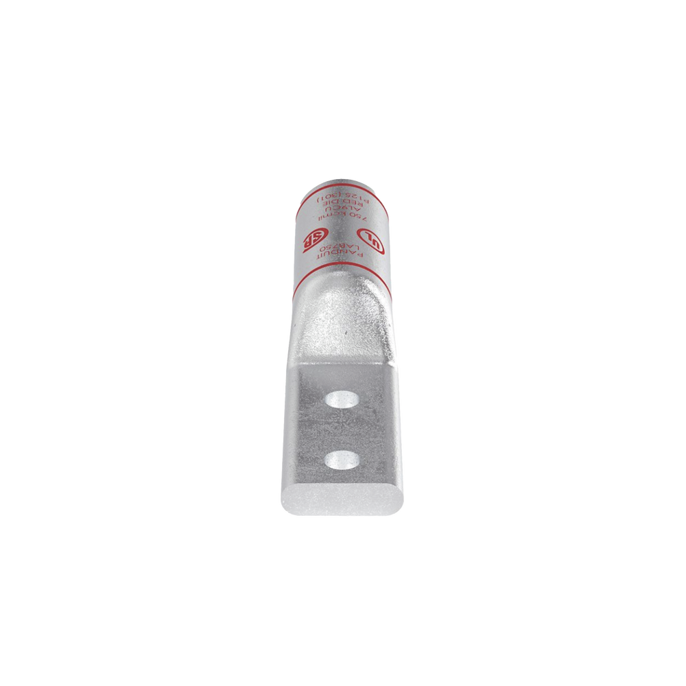 Zapata de compresión Aluminio LAB750-12-24R para cal. 750 Kcmil, Doble barreno para tornillo prisionero de 1/2, Espaciado de orificio 44.45mm, 1 Pz