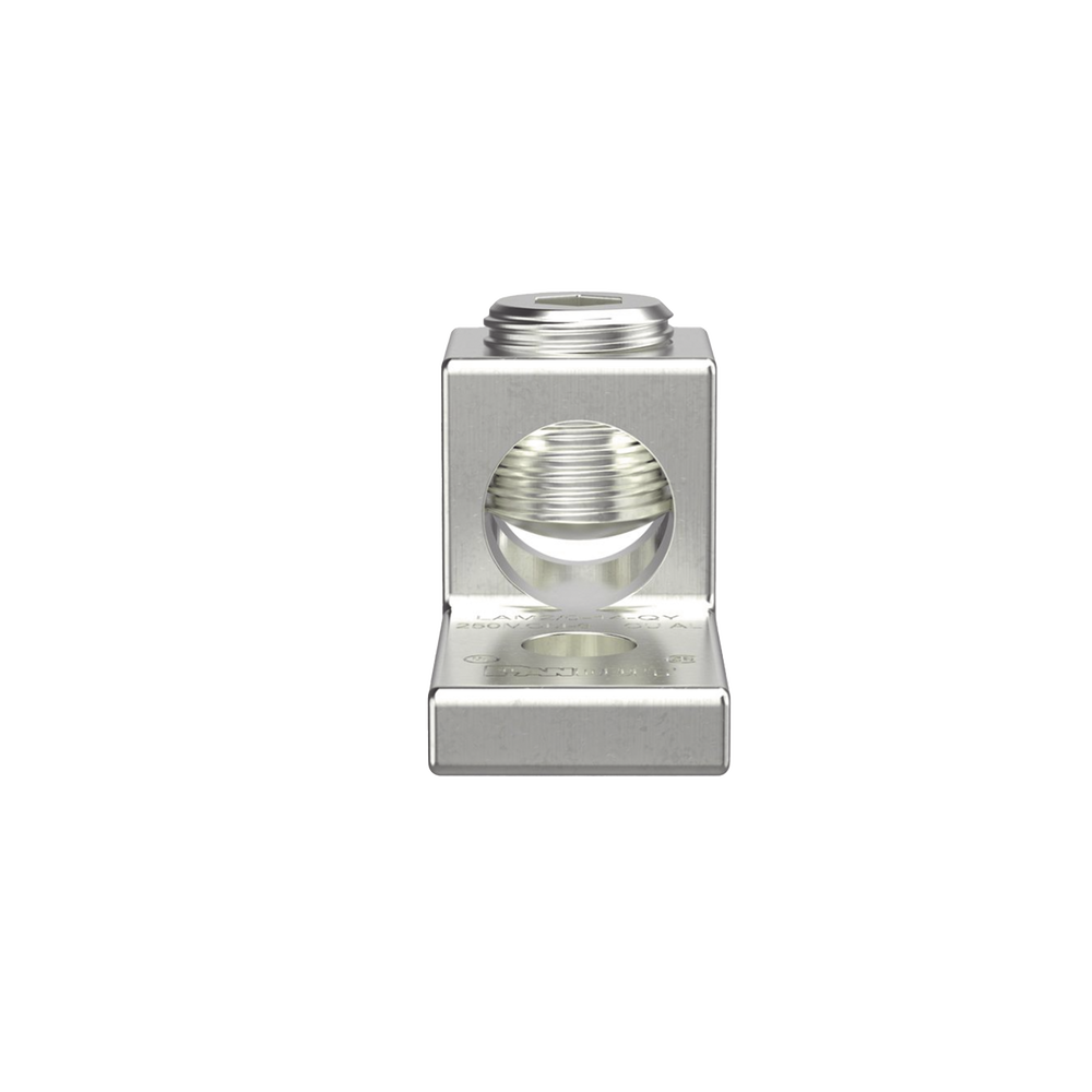Terminal tipo Lengüeta Recta de Aluminio con Agujero 1/4", y Barril para Cable #14 - 2/0 AWG