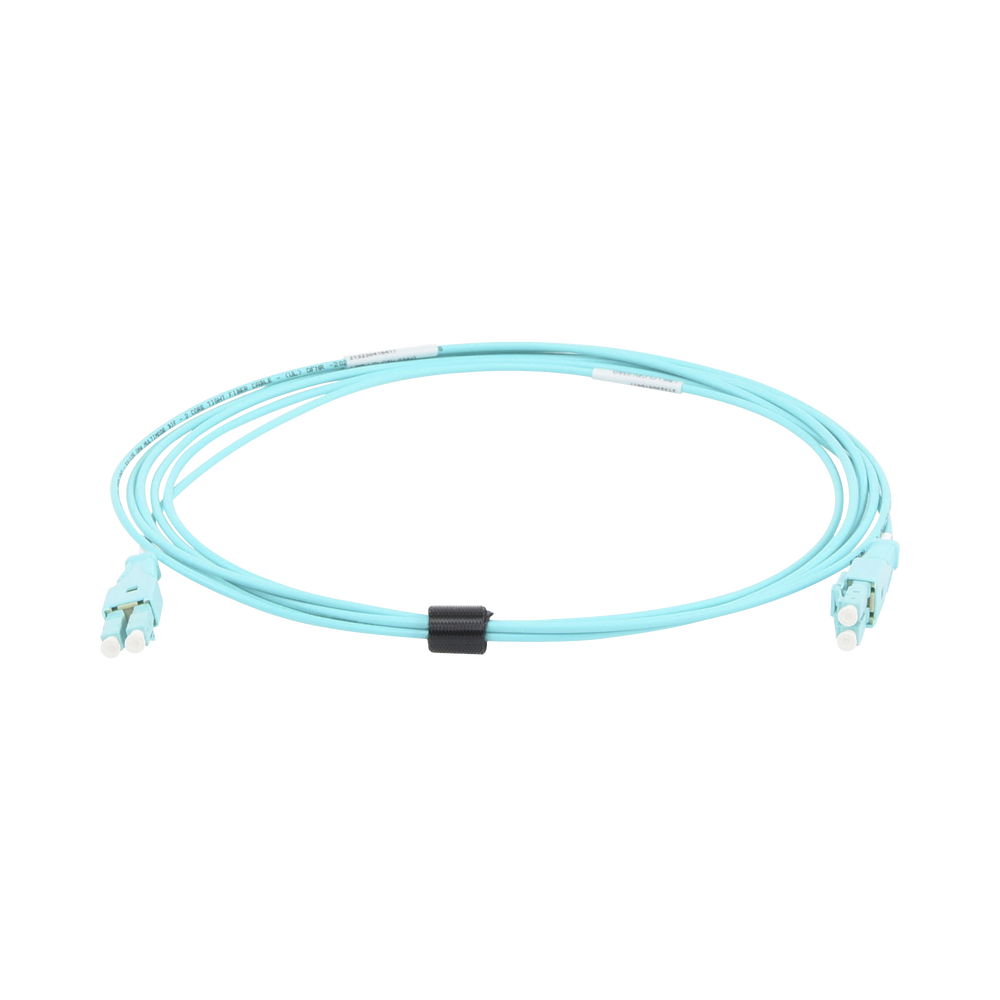 Jumper de Fibra Óptica BladePatch LC-LC Duplex, Multimodo 50/125 OM4, OFNR, Color Aqua, 3 Metros