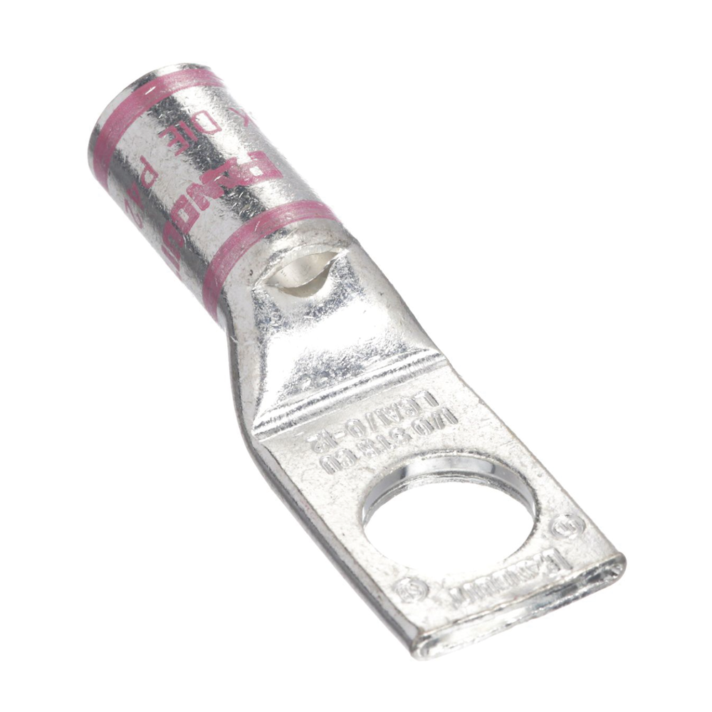 Zapata de compresión LCA1/0-12-X, para cal. 1/0 Awg, Barreno para tornillo prisionero de 1/2, 1 Pz