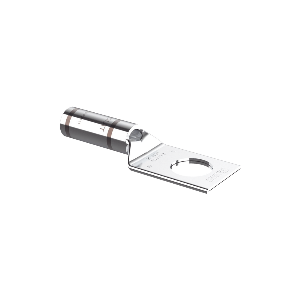 Zapatas de compresión LCA2-38-Q, para cal. 2 Awg, Barreno para tornillo prisionero de 3/8, 1 Pz