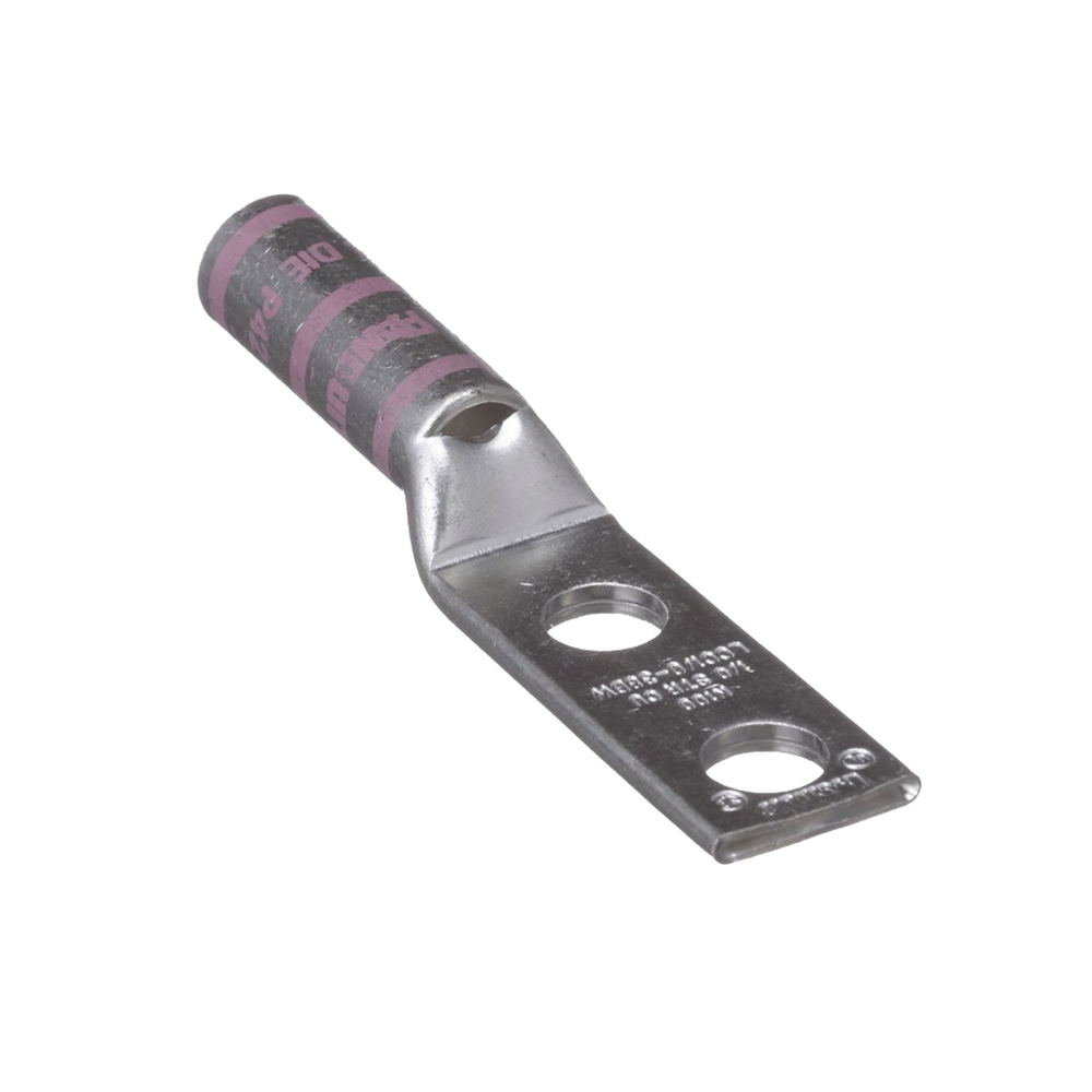 Zapata de compresión LCC1/0-38DW-X para cal. 1/0 Awg, Doble barreno para tornillo prisionero de 3/8, 1 Pz