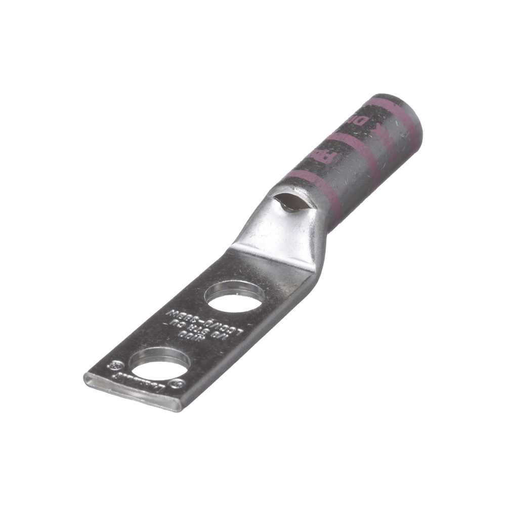 Zapata de compresión LCC1/0-38DW-X para cal. 1/0 Awg, Doble barreno para tornillo prisionero de 3/8, 1 Pz