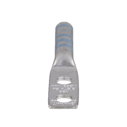 Zapata de compresión LCC6-14A-L para cal. 6 Awg, Doble barreno para tornillo prisionero de 1/4, Espaciado de orificio 16mm, 1 Pz
