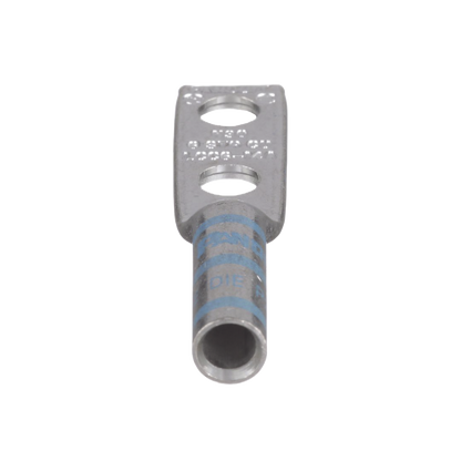 Zapata de compresión LCC6-14A-L para cal. 6 Awg, Doble barreno para tornillo prisionero de 1/4, Espaciado de orificio 16mm, 1 Pz