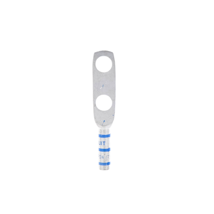 Zapata de compresión LCC6-38D-L para cal. 6 Awg, Doble barreno para tornillo prisionero de 3/8, Espaciado de orificio 25.4mm, 1 Pz