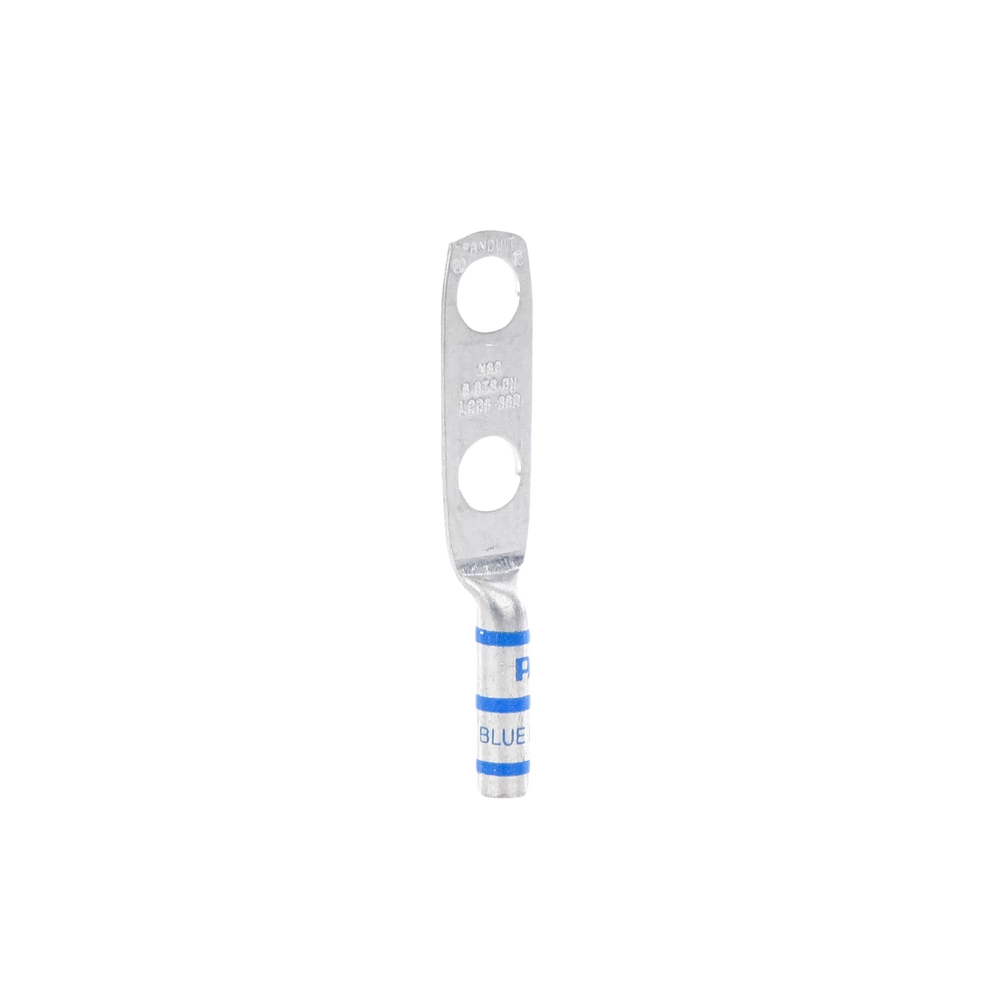 Zapata de compresión LCC6-38D-L para cal. 6 Awg, Doble barreno para tornillo prisionero de 3/8, Espaciado de orificio 25.4mm, 1 Pz