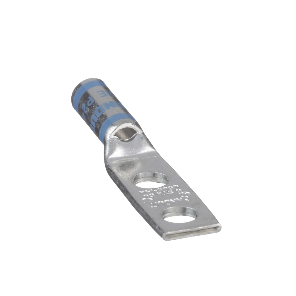 Zapata de compresión LCD6-14A-L para cal. 6 Awg, Doble barreno para tornillo prisionero de 1/4, Espaciado de orificio 16mm, 1 Pz