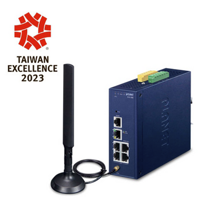 (LoRa) Gateway Industrial LoRaWAN con 5 puertos 10/100/1000T, Banda de 902 a 928 MHz,  Con 2 Entradas y Salidas Digitales