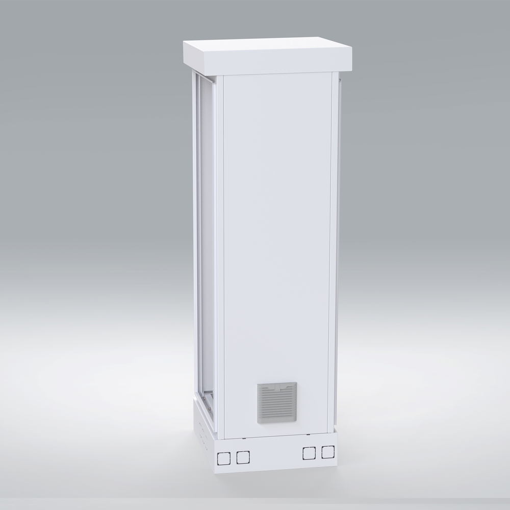 Gabinete para Piso, Capacidad, 31 Unidades de Rack, Doble puerta y Postes frontales e intermedios ajustables, Color Blanco, Se envía el Gabinete Armado.
