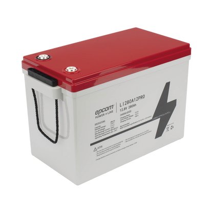 Batería de Litio Ciclo Profundo / 12.8 Vcc 280Ah (3.58 kWh) / LiFePO4 / 6000 Ciclos / Descarga 140A / Carga Rápida 100A / Solar y Marina / BMS con Corte a 11.2V