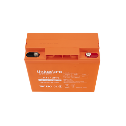Batería de respaldo 12 V |  18 Ah | AGM | Certificada UL94-V0 Retardante a la Flama  | Especial para Seguridad Electrónica | UPS | Sistemas de Emergencia | Vida útil 5 años | Terminales T1