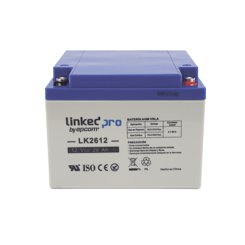 Batería de respaldo 12 V | 26 Ah AGM | Especial para Seguridad Electrónica | UPS | Sistemas de Emergencia | Vida útil 5 años | Terminales M5