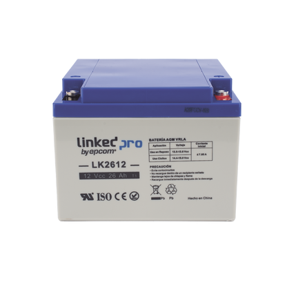 Batería de respaldo 12 V | 26 Ah AGM | Especial para Seguridad Electrónica | UPS | Sistemas de Emergencia | Vida útil 5 años | Terminales M5