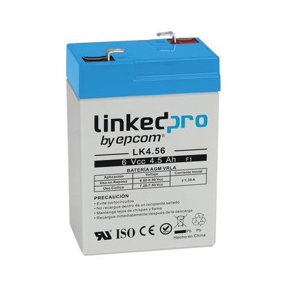 Batería de respaldo 6 V | 4.5 Ah | AGM | Especial para Seguridad Electrónica | UPS  | Sistemas de Emergencia  | Vida útil 5 años | Terminales F1  + Adaptador F2