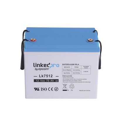 Batería de respaldo 12 V |  75 Ah | AGM | Especial para equipo electrónico | UPS  | Sistemas de Emergencia | Aplicaciones Fotovoltaicas | Terminales T3