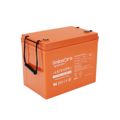 Batería de respaldo 12 V | 75 Ah | AGM | Certificada UL94-V0 Retardante a la Flama | Especial para Seguridad Electrónica | UPS  | Sistemas de Emergencia | Vida útil 5 años | Terminales T3