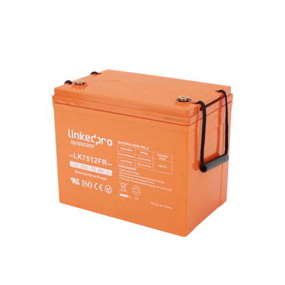 Batería de respaldo 12 V | 75 Ah | AGM | Certificada UL94-V0 Retardante a la Flama | Especial para Seguridad Electrónica | UPS  | Sistemas de Emergencia | Vida útil 5 años | Terminales T3