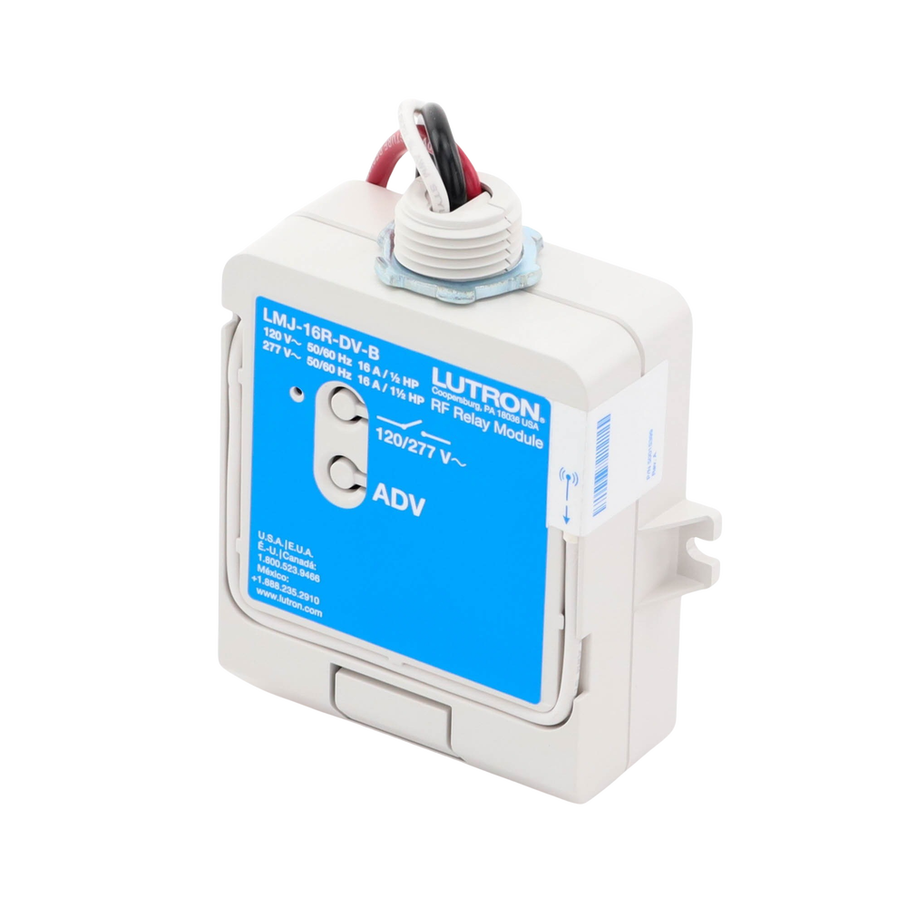 (RadioRA2) Relay control de iluminación, carga 16A, 120/277V, compatible con RadioRA2, RA2Select y RR3.