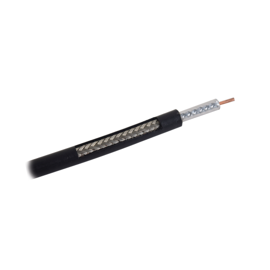 Carrete de 100m, Cable Coaxial RG-58 LMR-195, Baja Pérdida de 50 Ohms, Conductor de Cobre Sólido