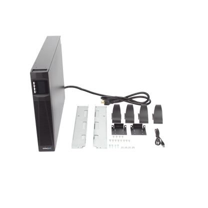 UPS de 3000VA/2700W / Topología On-Line Doble Conversión con Baterías Internas / Entrada y Salida de 120 Vca  / Pantalla LCD Configurable / Formato Rack o Torre / 8 Salidas