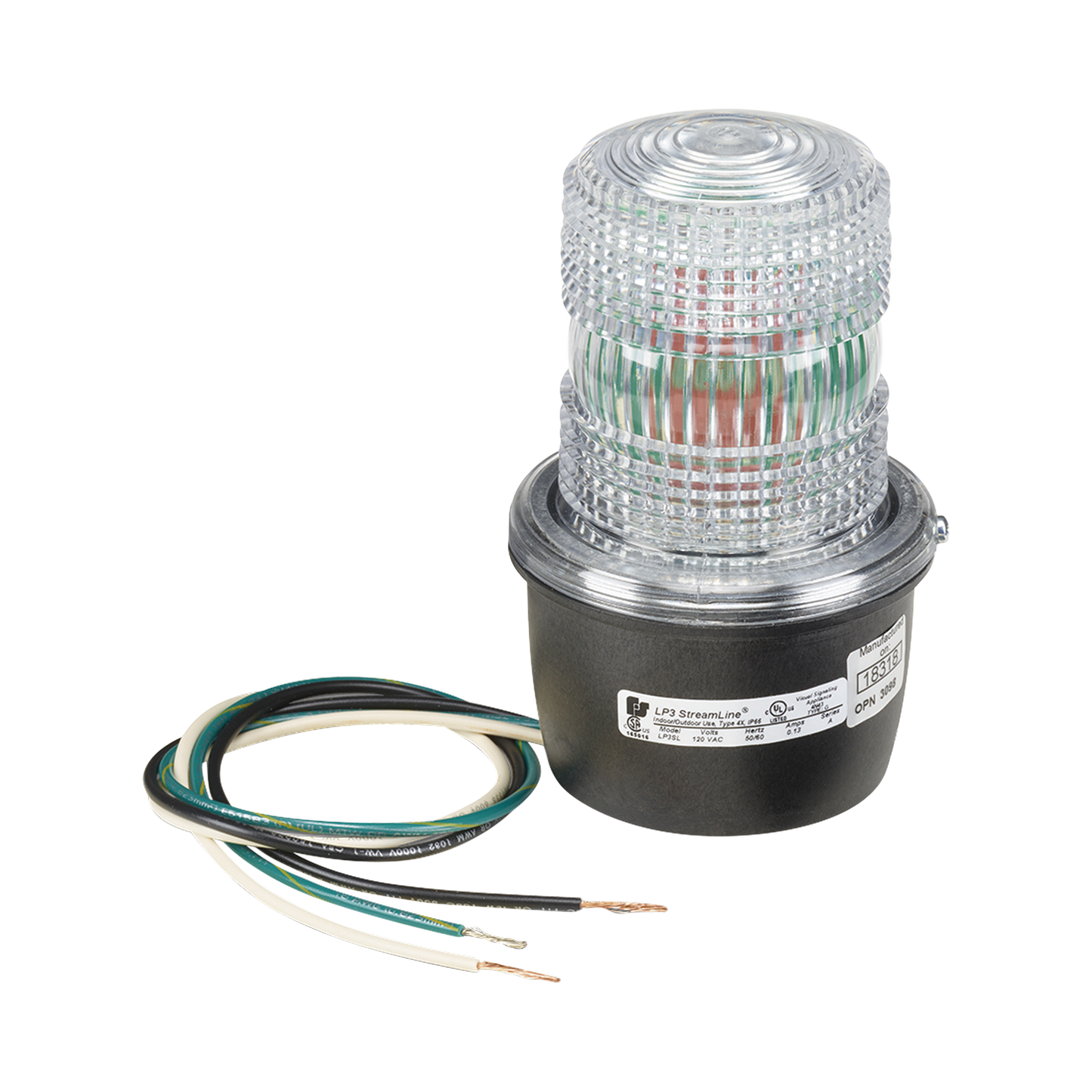 Luz de advertencia LED serie Streamline, 120 Vca, montaje tipo T, claro