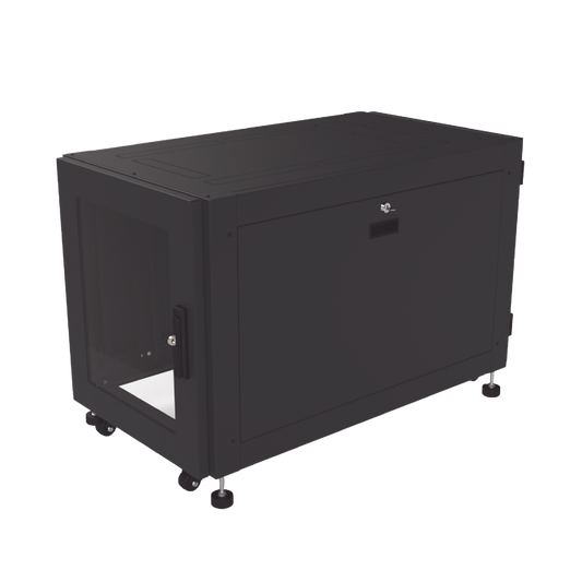 Gabinete Profesional de Piso para Telecomunicaciones de 12UR, 1000 mm Profundidad, Se envía el Gabinete armado.