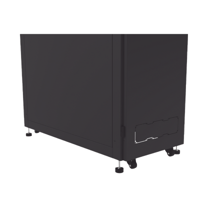 Gabinete Profesional para Telecomunicaciones de 45UR, 1200 mm Profundidad, Incluye 2 Organizadores Verticales de 45 Unidades de Rack, Se envía el Gabinete Armado.