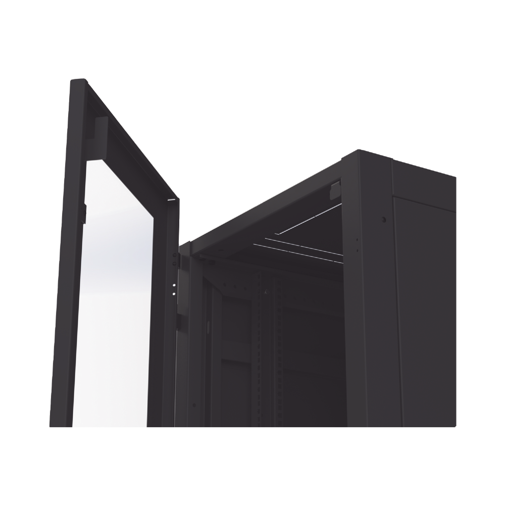 Gabinete Profesional para Telecomunicaciones de 45UR, 1200 mm Profundidad, Incluye 2 Organizadores Verticales de 45 Unidades de Rack, Se envía el Gabinete Armado.