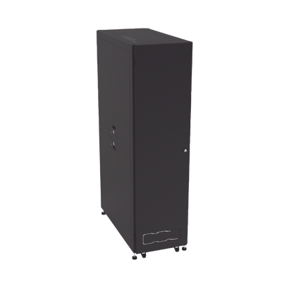 Gabinete Profesional para Telecomunicaciones de 45UR, 1200 mm Profundidad, Incluye 2 Organizadores Verticales de 45 Unidades de Rack, Se envía el Gabinete Armado.