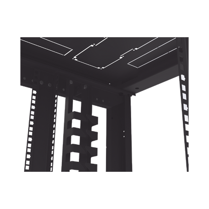Gabinete Profesional para Telecomunicaciones de 45UR, 1200 mm Profundidad, Incluye 2 Organizadores Verticales de 45 Unidades de Rack, Se envía el Gabinete Armado.