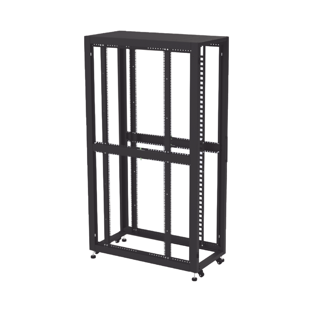 Gabinete Profesional para Telecomunicaciones de 45UR, 1200 mm Profundidad, Incluye 2 Organizadores Verticales de 45 Unidades de Rack, Se envía el Gabinete Armado.