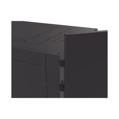 Gabinete Profesional para Telecomunicaciones de 45UR, 1200 mm Profundidad, Incluye 2 Organizadores Verticales de 45 Unidades de Rack, Se envía el Gabinete Armado.
